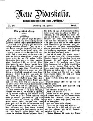 Neue Didaskalia (Pfälzer) Mittwoch 28. Februar 1872