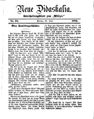 Neue Didaskalia (Pfälzer) Freitag 28. Juni 1872