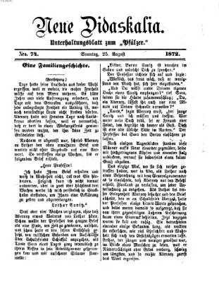 Neue Didaskalia (Pfälzer) Sonntag 25. August 1872