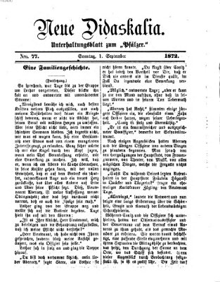 Neue Didaskalia (Pfälzer) Sonntag 1. September 1872