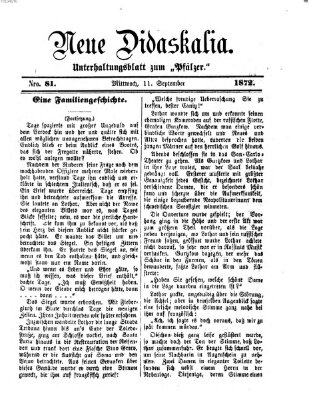 Neue Didaskalia (Pfälzer) Mittwoch 11. September 1872