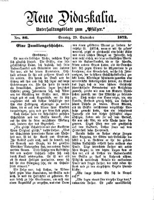 Neue Didaskalia (Pfälzer) Sonntag 29. September 1872