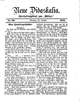 Neue Didaskalia (Pfälzer) Sonntag 20. Oktober 1872