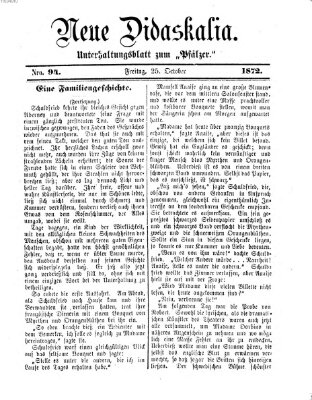 Neue Didaskalia (Pfälzer) Freitag 25. Oktober 1872