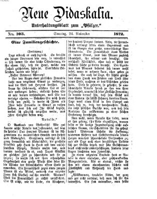 Neue Didaskalia (Pfälzer) Sonntag 24. November 1872