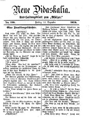 Neue Didaskalia (Pfälzer) Freitag 13. Dezember 1872