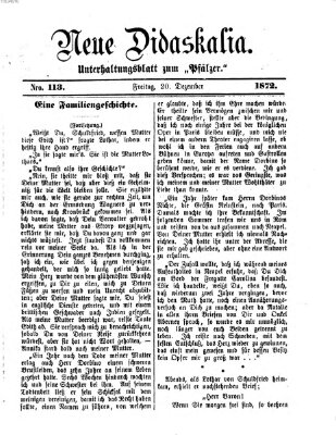 Neue Didaskalia (Pfälzer) Freitag 20. Dezember 1872