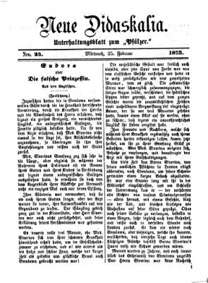 Neue Didaskalia (Pfälzer) Dienstag 25. Februar 1873