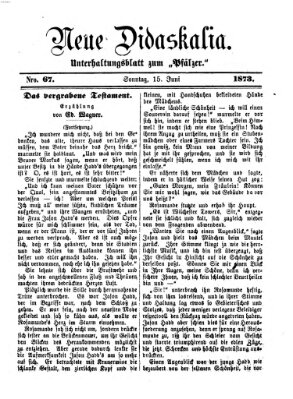 Neue Didaskalia (Pfälzer) Sonntag 15. Juni 1873