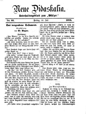 Neue Didaskalia (Pfälzer) Freitag 18. Juli 1873