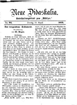 Neue Didaskalia (Pfälzer) Sonntag 24. August 1873