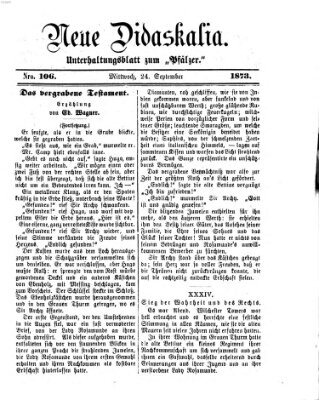 Neue Didaskalia (Pfälzer) Mittwoch 24. September 1873