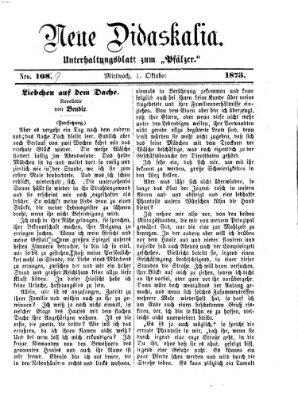 Neue Didaskalia (Pfälzer) Mittwoch 1. Oktober 1873