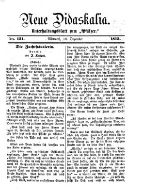 Neue Didaskalia (Pfälzer) Mittwoch 10. Dezember 1873