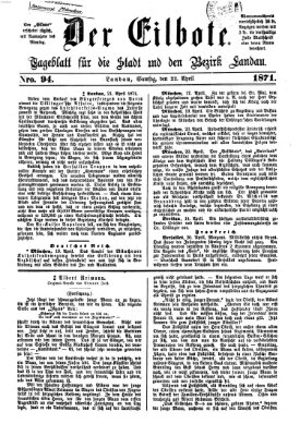 Der Eilbote Samstag 22. April 1871