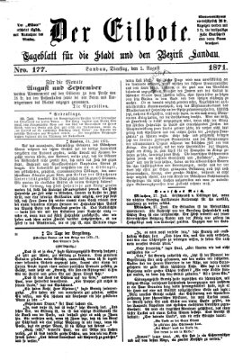 Der Eilbote Dienstag 1. August 1871