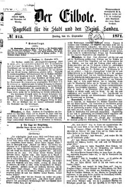 Der Eilbote Freitag 15. September 1871