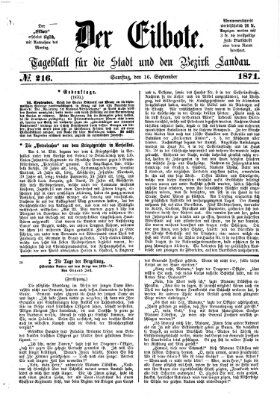 Der Eilbote Samstag 16. September 1871