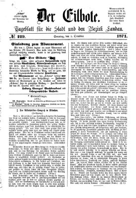 Der Eilbote Sonntag 1. Oktober 1871