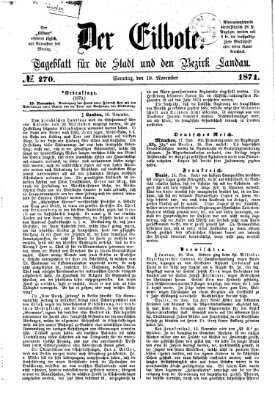 Der Eilbote Sonntag 19. November 1871