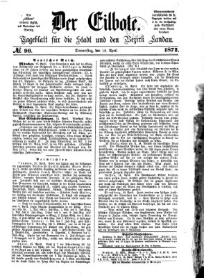 Der Eilbote Donnerstag 18. April 1872