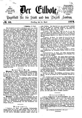 Der Eilbote Samstag 20. April 1872