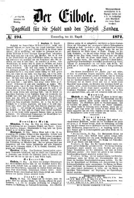 Der Eilbote Donnerstag 22. August 1872