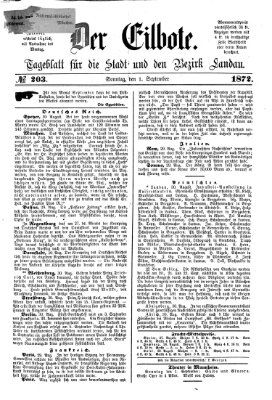 Der Eilbote Sonntag 1. September 1872