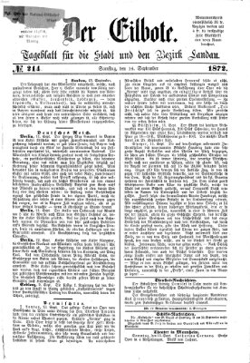 Der Eilbote Samstag 14. September 1872