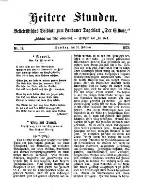 Heitere Stunden (Der Eilbote) Samstag 10. Februar 1872