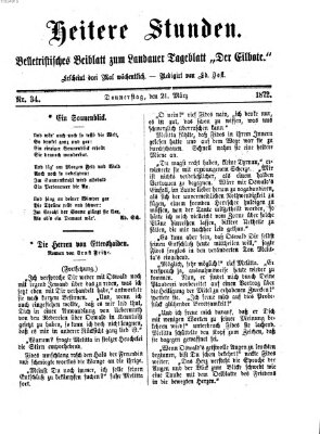 Heitere Stunden (Der Eilbote) Donnerstag 21. März 1872