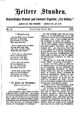 Heitere Stunden (Der Eilbote) Montag 25. März 1872