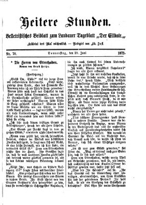 Heitere Stunden (Der Eilbote) Donnerstag 20. Juni 1872