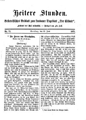 Heitere Stunden (Der Eilbote) Samstag 22. Juni 1872