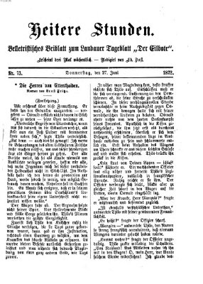 Heitere Stunden (Der Eilbote) Donnerstag 27. Juni 1872