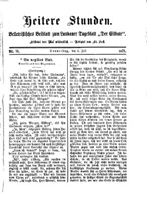 Heitere Stunden (Der Eilbote) Donnerstag 4. Juli 1872