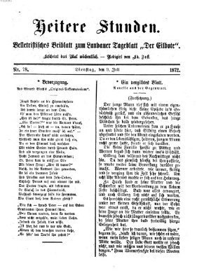 Heitere Stunden (Der Eilbote) Dienstag 9. Juli 1872