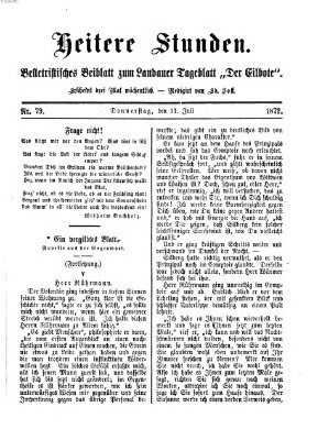 Heitere Stunden (Der Eilbote) Donnerstag 11. Juli 1872