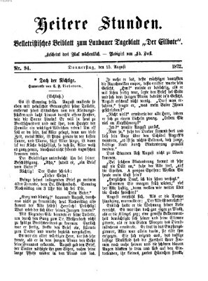 Heitere Stunden (Der Eilbote) Donnerstag 15. August 1872