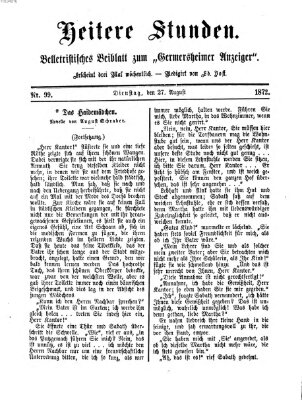 Heitere Stunden (Der Eilbote) Dienstag 27. August 1872