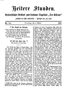 Heitere Stunden (Der Eilbote) Dienstag 1. Oktober 1872