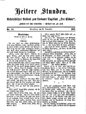 Heitere Stunden (Der Eilbote) Samstag 23. November 1872