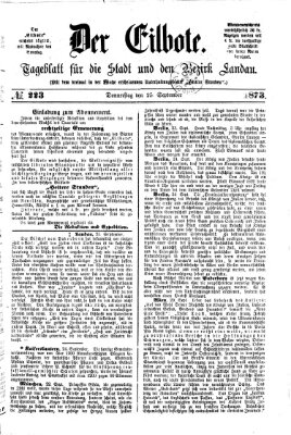 Der Eilbote Donnerstag 25. September 1873