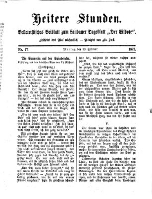 Heitere Stunden (Der Eilbote) Montag 10. Februar 1873