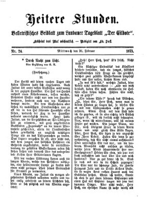 Heitere Stunden (Der Eilbote) Mittwoch 26. Februar 1873