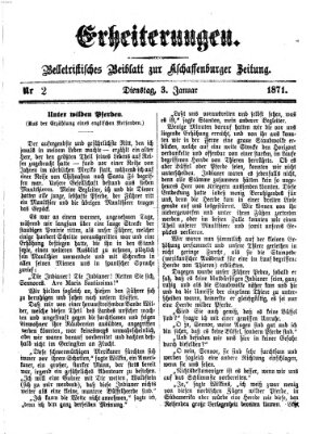 Erheiterungen (Aschaffenburger Zeitung) Dienstag 3. Januar 1871