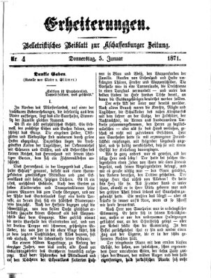 Erheiterungen (Aschaffenburger Zeitung) Donnerstag 5. Januar 1871