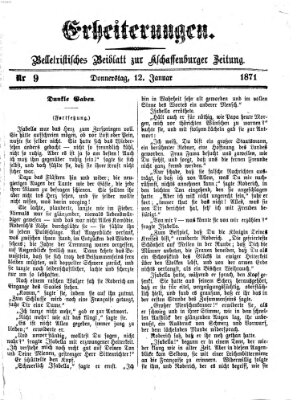 Erheiterungen (Aschaffenburger Zeitung) Donnerstag 12. Januar 1871