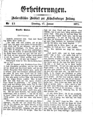 Erheiterungen (Aschaffenburger Zeitung) Dienstag 17. Januar 1871