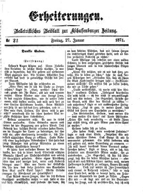 Erheiterungen (Aschaffenburger Zeitung) Freitag 27. Januar 1871